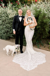 Bride and Groom with dogs