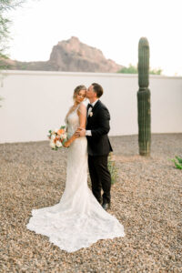 Bride and Groom in desert