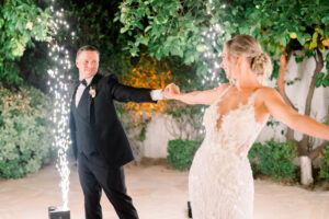 Bride and Groom First Dance with Cold Sparklers