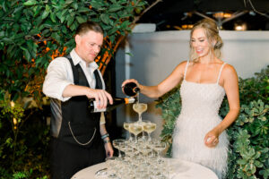 Bride and Groom Champagne Tower