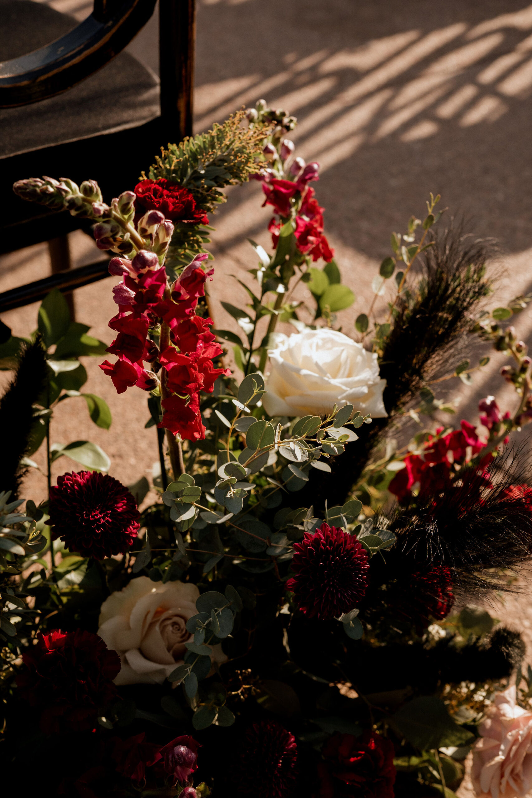 Moody wedding floral