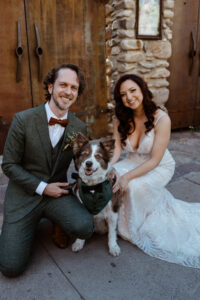Bride, Groom, and Dog Ring Bearer